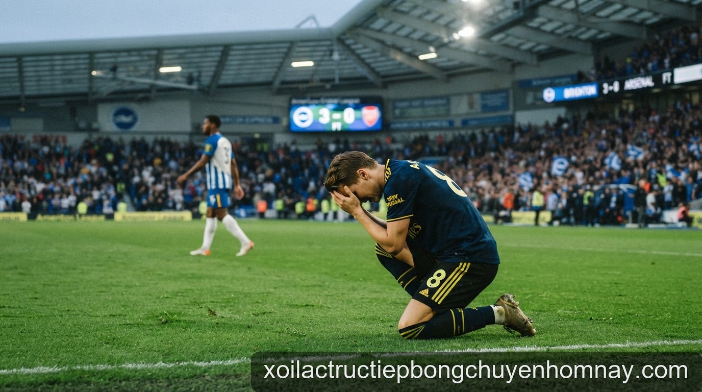 Arsenal gục ngã tại Amex: Hồi chuông cảnh báo cho tham vọng bảo vệ ngôi vương
