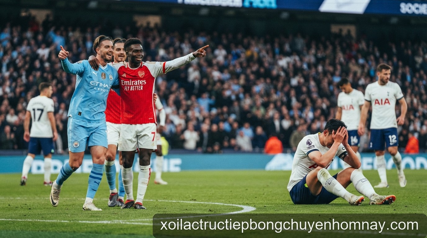 Premier League 2026/27: Man City và Arsenal độc chiếm đỉnh bảng, Tottenham rơi tự do